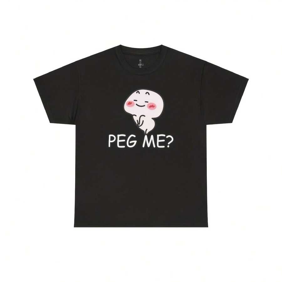 Funny Peg Me Uni Tee, Humorous T-Shirt, Joke Shirt, Sarcastic Graphic Top, Hilarious Joke Shirt For Him For Her, Prank Gift Top - Black - View 1