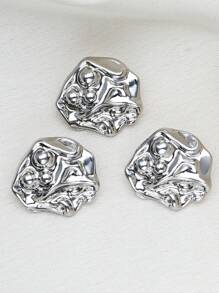 10 Peças/Pacote Elegantes Botões de Metal Assimétricos Luxuosos e Versáteis com Textura, Adequados para Casacos de Pele, Suéteres, Ternos, Jaquetas, Decoração de Buquê, Acessórios Artesanais DIY