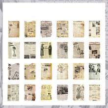 24 sztuki różnych wzorów samoprzylepnego papieru do zrobienia starego stylu retro naklejki tekstowej retro tło torby dekoracja torebki DIY naklejka torba angielskie zwroty i zabytkowe figury ręka konto materiał dekoracyjne naklejki odpowiednie do notatnika zaproszenie karta kolaż