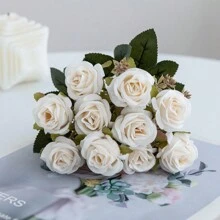 1PC/3PCS Sztuczne Kwiaty Róży Jedwabne Bukietowe Sztuczne Rośliny Na Wiosnę Jesień Ślub Dzień Matki Walentynki Wazon Do Domu Jadalnia Sypialnia Dekoracje, Festiwal Urodziny Akcesoria Przyjęcia, Dekoracje Ogrodowe Na Zewnątrz