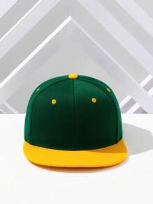 1 stuk Unisex Two-Tone Flat Bill Plain Trucker Baseball Cap, Hip-Hop Zonnehoed