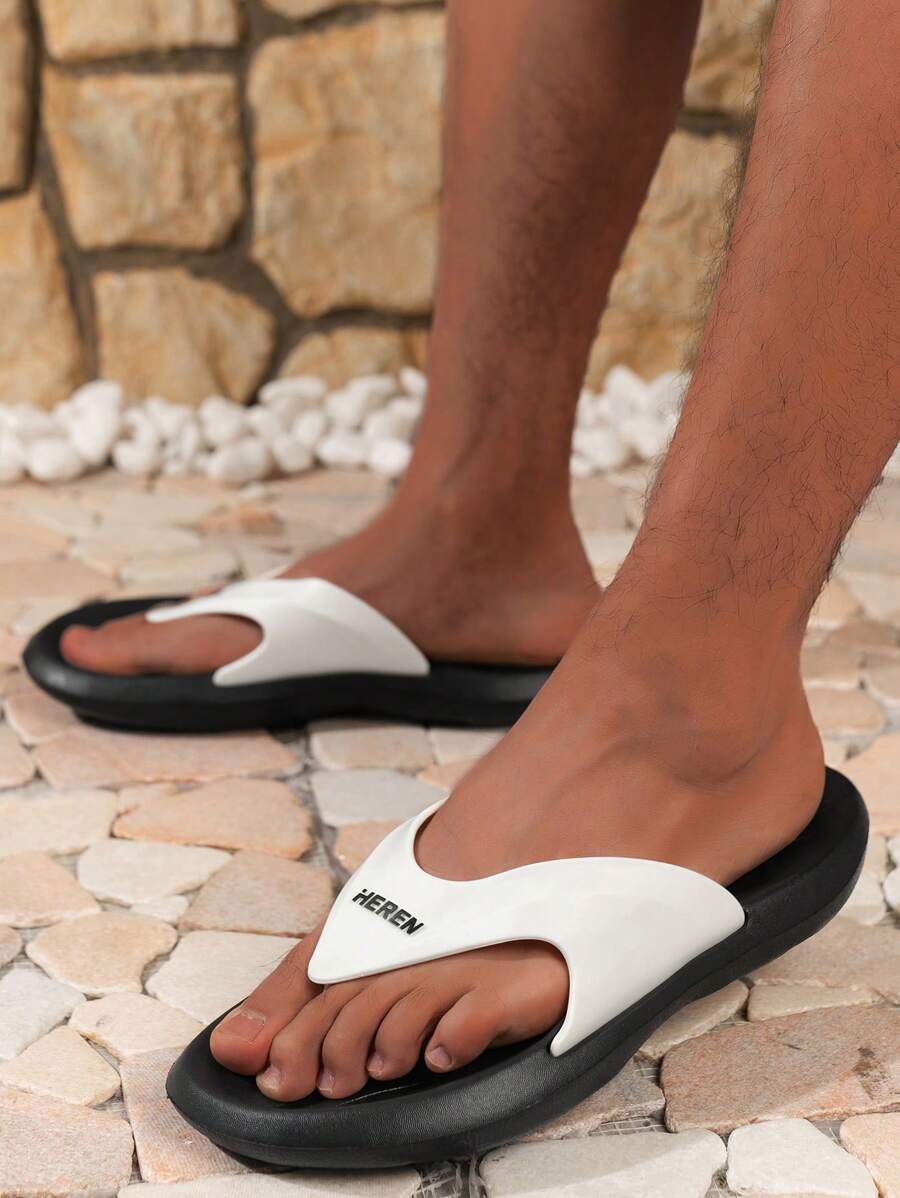 Chanclas unisex cómodas, impermeables y antideslizantes para interior/exterior, con suela plana suave - Negro - Ver 1