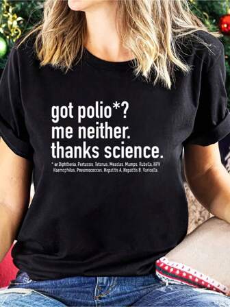 100% Cotton Vaccines Work Thanks Science Epidemiology Student Professor Tees Women T Shirt, Short Sleeve Round Neck Casual Top For Summer & Spring, Women's Clothing