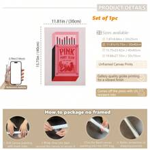 1pc, Canvas Hanging, Framed Decorative Painting, Vintage Chic Pink Pony Club Canvas Art - Amazing Cowgirl Themed Wall Decor With Music Lyrics, Red And Pink Matchbox Design, Perfect For Living Room, Bedroom, Home Office Decor, Wall Art, Vintage Poster Gifts Birthday Graduation