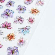 Bronzing Hydrangea Flower Nail Sticker Gold Foil Watercolor Flower Elegant Blossom Decals Adhesive Sliders Decorations Manicure