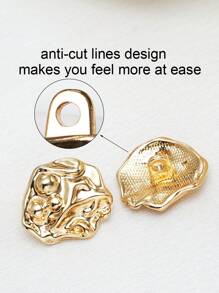 10 Peças/Pacote Elegantes Botões de Metal Assimétricos Luxuosos e Versáteis com Textura, Adequados para Casacos de Pele, Suéteres, Ternos, Jaquetas, Decoração de Buquê, Acessórios Artesanais DIY