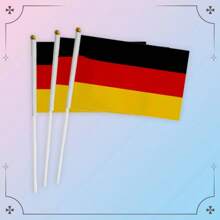 3pcs Hand-Waved World Country Flag Pole For Football Game Fans Cheering, Made Of Polyester Fabric, Suitable For Match Support, Home Decor, Outdoor Garden Decor - Multicolor - View 13