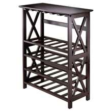 Wood Rio Display Wine Rack, Espresso Finish - Black - View 1