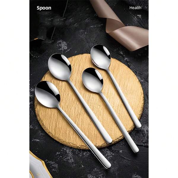 1 pieza Cuchara de sopa de acero inoxidable 304 estilo coreano, cuchara de mezcla gruesa en tamaños pequeño, mediano y grande, adecuada para uso doméstico