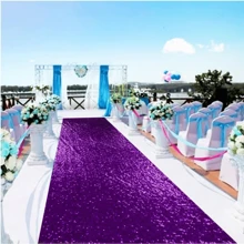 1 Pcs Purple Carpet Runner For Party Wedding Aisle Runners 2x15FT Sequin Aisle Runner For Wedding Ceremony Glitter Aisle Runner Rug Outdoor Carpet Runner For Wedding Bridal Shower Party Decorations - Royal Purple - 查看 1