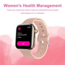 1 pieza Correa de reloj inteligente de silicona a la moda para mujeres, pantalla táctil FHD de 1,85", contestar/hacer llamadas, monitoreo de frecuencia cardíaca, múltiples modos deportivos, alarmas y alertas de notificaciones, compatible con Android e iOS - Blanco - Ver 2