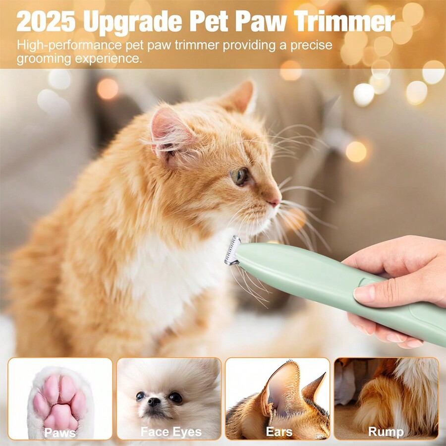 Doggykings 3 In 1 Electric Dog Trimmer, Doggy Kings Trimmer, Low Noise Rechargeable Waterproof With Led Light, Pet Shaver For Paws Eyes Ears Face Rump (F5White