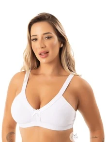 Women's Basic Bra Reinforced Casual Without Padded Comfort Microfiber - 白色 - 查看 1