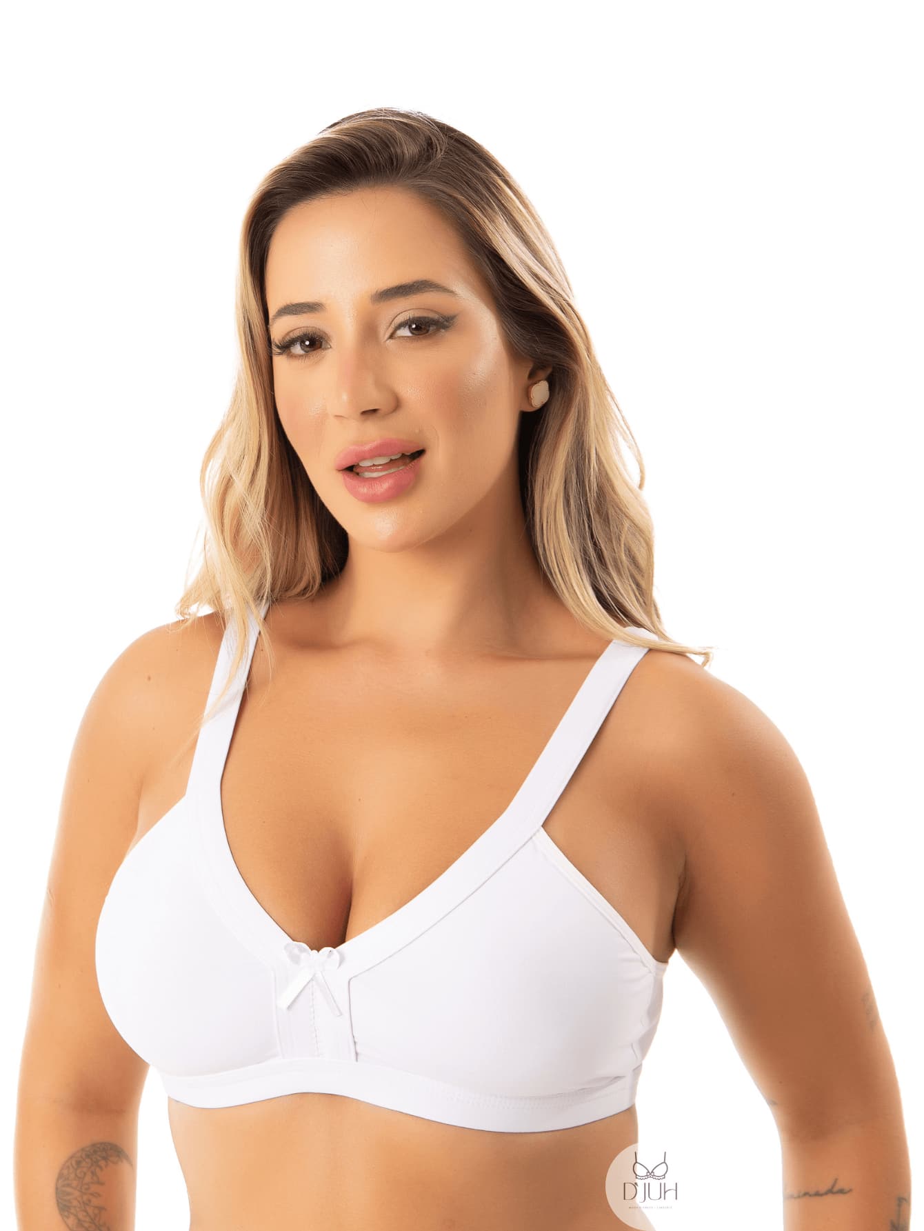 Women's Basic Bra Reinforced Casual Without Padded Comfort Microfiber - 白色 - 查看 1