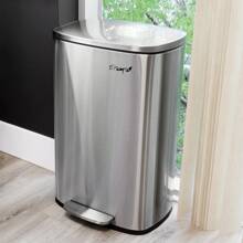 Elama 3 Section 15 Liter/4 Gallon Each Section Trash And Recycling Step Bin