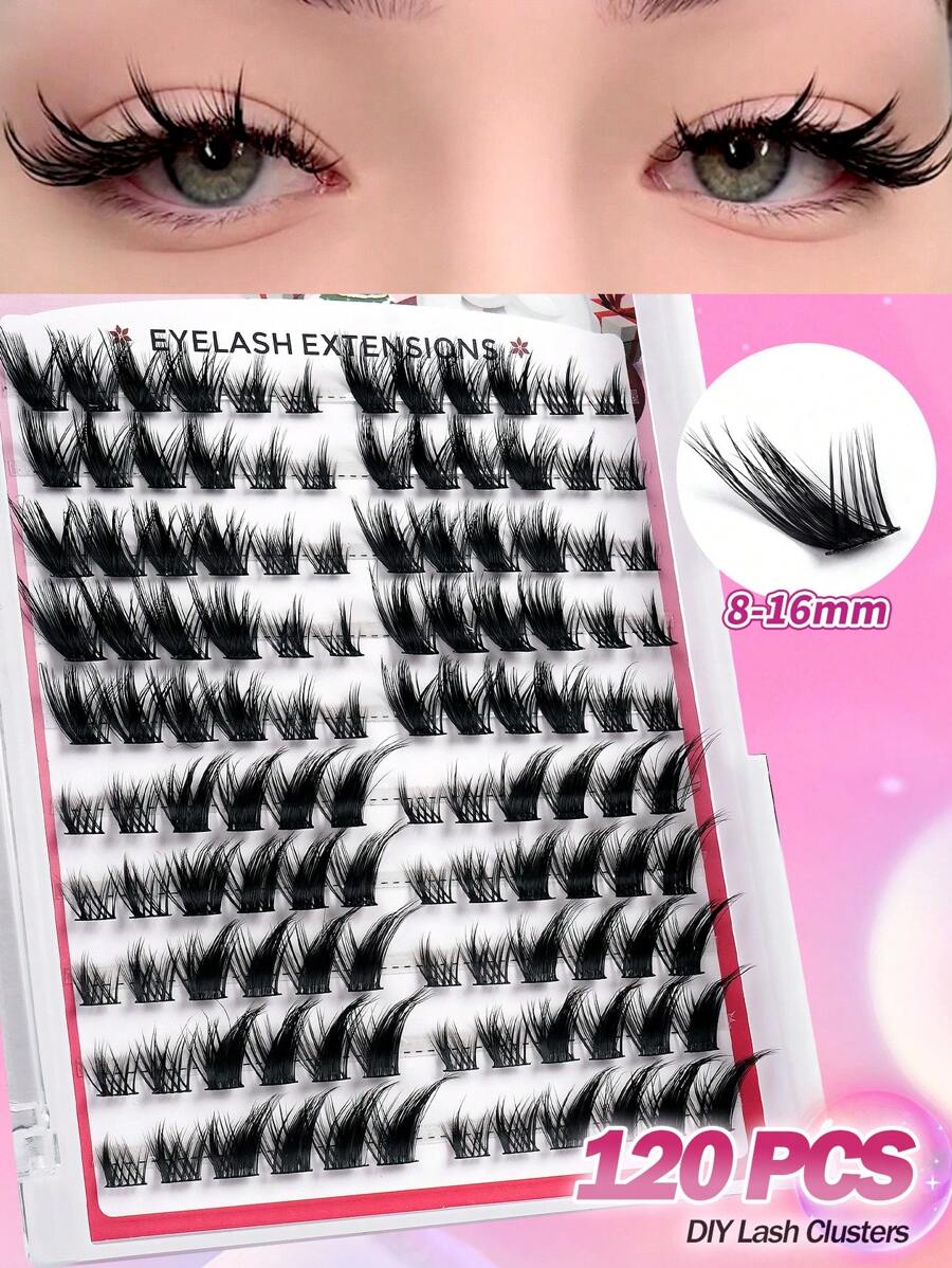 120PCS CC Curl Fox Eyelash Mink Eyelash Expansion,8-16MM Natural Appearance And Soft Personal Long Eyelashes,Moist Faux Mink Lashes Fluffy Messy Eyelash Extensions Makeup Fashion Long Thick Natural Curling Wet False Eyelashes,Ideal For Cosplay Anime & Fairy Look Lovers
