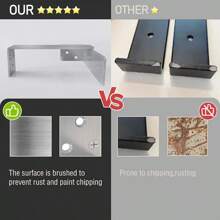 Floating Shelf Bracket 8 Inch, Shelf Brackets Stainless Steel Solid L Bracket For Wall, Kitchen, Nursery, Fireplace Mantel, Bookshelves, Bar Wall Shelves 6 Pack