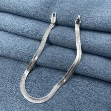 Pulseira elegante de corrente de lâmina de prata esterlina 925 feita à mão com design de corrente plana para mulheres e homens, perfeita para uso diário e presente de aniversário
