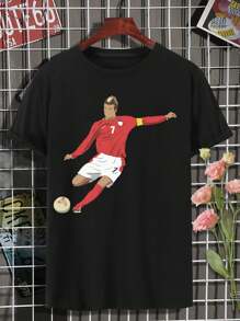 Women's David Beckham England Free Kick T-Shirt Soccer Fan Apparel Football Jersey Retro Design - Black - View 2