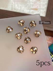 5件高品质美甲花子。手工成品,带水钻,热门网红,超闪水晶钻球,美甲装饰,美甲用品,美甲饰品,美甲宝石 - 銀色 - 查看 10