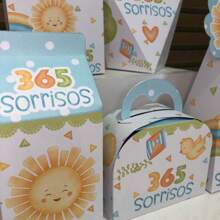 Kit 20 365 SMILES Boxes - Boxes For Decoration And Souvenirs For Children's Birthdays - Take And Assemble - 如照片所示 - 查看 6