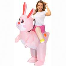 Inflatable Easter Bunny Costume, Inflatable Rabbit Costume, Rabbit Mascot Costume, Unisex Full Body Rabbit Costume, Valentine's Day Costume - Pink - View 7