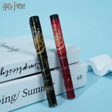 2支哈利波特官方授权霍格沃茨卡通动漫图案办公用品中性笔，绘图笔，中性墨水笔，适用于日记、书写、着色，中号笔尖，黑色笔杆，黑色中性墨水，圣诞礼物、派对小礼品等。 - 風格1 - 查看 2