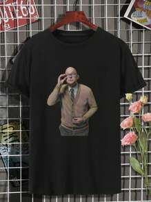Women's Colin Robinson T-Shirt Funny Vampire Energy Tee Casual Shirt Graphic Tee - Black - View 2