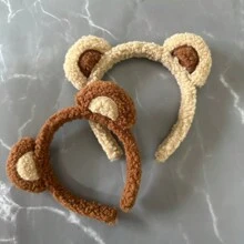 1pc/2pcs/3pcs Soft Bear Ears Headbands Plush Mouse Ears Hair Hoop For Washing Face Cartoon Animal Hairbands Halloween Costume