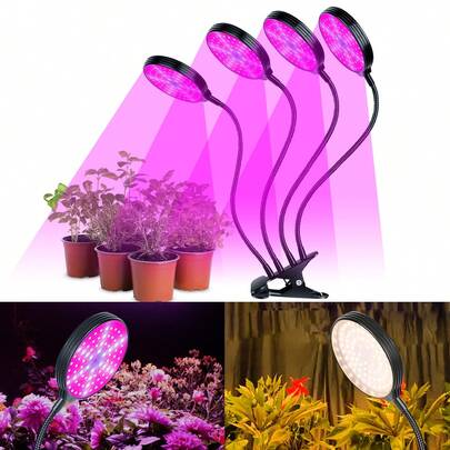 CanLing 5V USB Powered Full Spectrum LED Plant Growth Light With Clip, Dimmable, Waterproof, Suitable For Greenhouse, Tent, Hydroponics, Bonsai, Moss, Succulents, Vegetables, Flowers, Seedlings, Etc. Adjustable Gooseneck, Available In 1/2/3/4 Heads