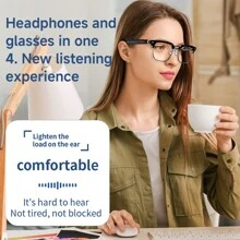 SIMSONLAB Gafas inteligentes de moda, audio inalámbrico con altavoces HD, control por voz para asistente virtual, emparejamiento fácil con un solo botón, patas con función espejo, control remoto para fotografía, sonido estéreo, sensación cómoda de uso, gafas de sol unisex, gafas inteligentes con micrófono, gafas de sol deportivas perfectas para conducir, pescar y excursiones de verano, productos electrónicos de gafas Bluetooth, exquisito regalo de fin de año