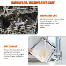 2 Pack Air Fryer Basket,Extra Large Air Fryer Basket And Tray,Stainless Steel Oven Air Fryer Pan Rack For Cooking,Baking And Broiling - White - View 4