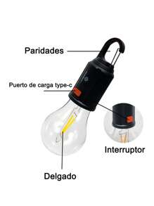 Foco LED Recargable para Camping,LED de Luz de Emergencia Portátil Luz de Tienda con Gancho Farol de Tienda para Camping Pesca - BT001 - Ver 6