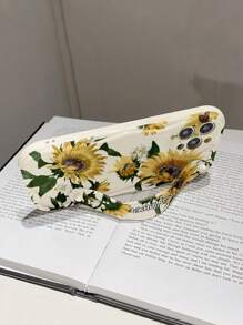 1 件时尚向日葵印花腕带加固防震手机壳带支架，兼容 Apple 和系列