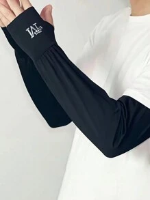 Męskie rękawy z filtrem UV, luźne mankiety bez palców z haftowanymi literami