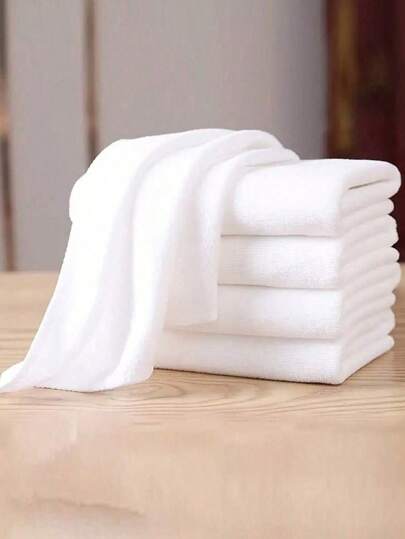 Simple White Face Towel, Lint-Free Towel For Hotel Bathroom, Soft Absorbent Face Towel, Bathroom Supplies, Suitable For Hotel, Guesthouse, Bathing Disposable White Towel Square Towel Back To School For Beauty Salon Home Bathroom