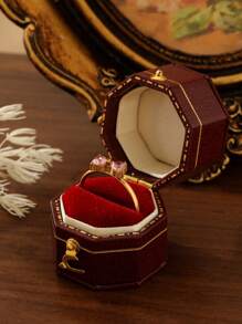 1 件不锈钢 18K 多层珍珠蝴蝶结戒指，奢华时尚，适合派对、约会、工作 - 蝴蝶結 - 查看 9