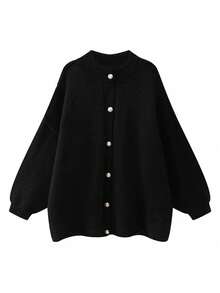 Freeform Autumn/Winter Women's Cardigan Sweater Jacket, Fashion Minimalist Business Casual Commute Elegant Vacation Warm High-End Versatile Slimming Victory Day Ladies Cute Top Korean Style, Size Runs Large Recommend Ordering One Size Down