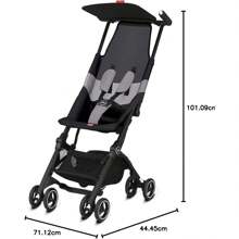 gb - Pockit Air All Terrain - Carreola de viaje ultracompacta y ligera con tela transpirable en terciopelo color negro - Terciopelo Negro - Ver 7