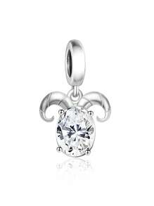 HuooNew 1 件 925 纯银抽象十二生肖动物设计 CZ 吊坠，男女通用 DIY 串珠项链饰品，纪念礼物