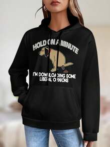 Funny Conservative Liberal Pooping Dog T-Shirts Jackets For Women Political Humor Apparel - Black - View 1