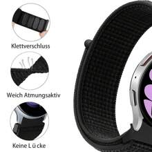 Curea elastică din nailon de 20 mm, fără spațiu, compatibilă cu Samsung Galaxy Watch 7/6/4/Classic/5 Pro 44 mm 40 mm 43 mm 47 mm 42 mm 46 mm, brățară respirabilă din nailon cu buclă, compatibilă cu Galaxy Watch 7 20 mm, accesorii pentru ceas inteligent, femei și bărbați