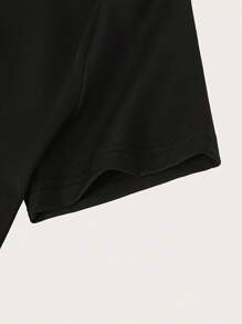 1pc Y2K Vintage Style Women'S Crop Top Tee, "A Match Made In Heaven" Letter Print, Crew Neck, Short Sleeve, Knit Polyester Fabric, Stretch Fit, Spring & Summer Casual Wear - 黑色 - 查看 4