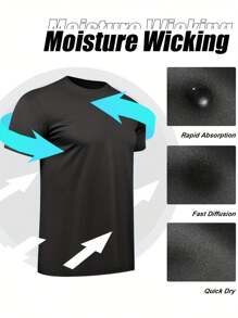 Men's 3-Piece Sports T-Shirt, Men's Functional Shirt, Quick-Drying Breathable Training Shirt, Fitness Running Shirt, Summer Casual Comfort Shirt - màu sắc hỗn hợp - Xem 3