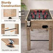 Lifezeal 54 Inches Full Size Foosball Table With Legs 2 Balls & 2 Foldable Cup Holders - Natural Color - View 4