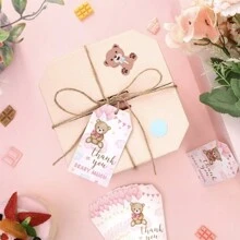 50 chiếc thẻ gấu cảm ơn vì đã ăn mừng cùng chúng tôi - Thẻ gấu mừng em bé chào đời Thẻ quà tặng Nhãn giấy Gói quà Thẻ treo Thẻ cảm ơn cho tiệc cưới, tiệc sinh nhật, tiệc mừng em bé chào đời - Nhiều màu - Xem 10