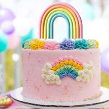 Regenbogenkuchen-Topper, dreidimensionales Wolken-Regenbogen-Design Kuchenstecker für Party, Geburtstag, Hochzeitstorte Dekorationen und Zubehör Regenbogenkuchen-Topper
