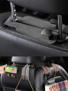 2-In-1 Velvet Car Headrest Hook, Dual Hook Car Wallet Clip, Universal Headrest Hanger Accessories For Car Interior Storage