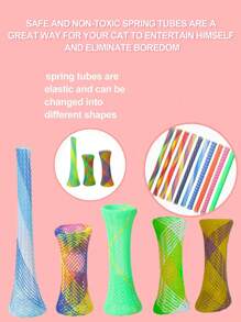 Cat Spring Toys, Cat Tube Spring Toys Indoor Cat Interactive Cat Toys, Plastic Spring Coil Attracts Cats To Pat, Bite, And Hunt (Random Color),Valentine's Day, Gifts For Cats/Dogs