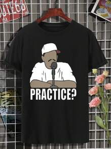 Women's Allen Iverson 'Practice?' T-Shirt - Graphic Tee Basketball Tee Iverson Shirt Hip Hop Tee - Black - View 2